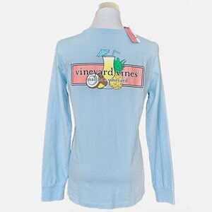 NWT NEW VINEYARD VINES PINA COLADA PINEAPPLE LOGO BOX TEE T-SHIRT WOMENS SIZE XS